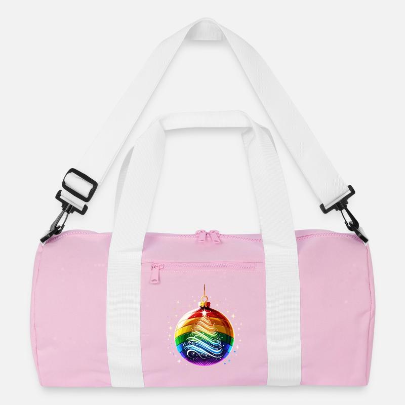 Regenbogen Weihnachtskugel Recycelte Duffel Bag