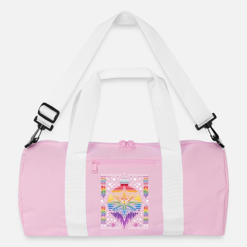 Christbaumkugel Strickmuster Regenbogen LGBTQ+ Recycelte Duffel Bag