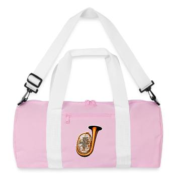 Tuba Graphic - Recycled Duffel Bag - pink/white - Front