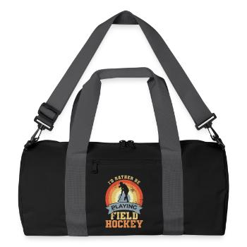 Citation sur le hockey sur gazon - Sac de sport recyclé - noir/gris graphite - Devant