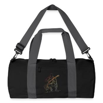 Dessin au trait du joueur de banjo - Sac de sport recyclé - noir/gris graphite - Devant