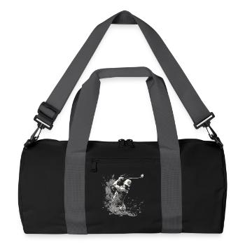 Golfer Zeichnung - Recycelte Duffel Bag - Schwarz/Graphitgrau - Vorne