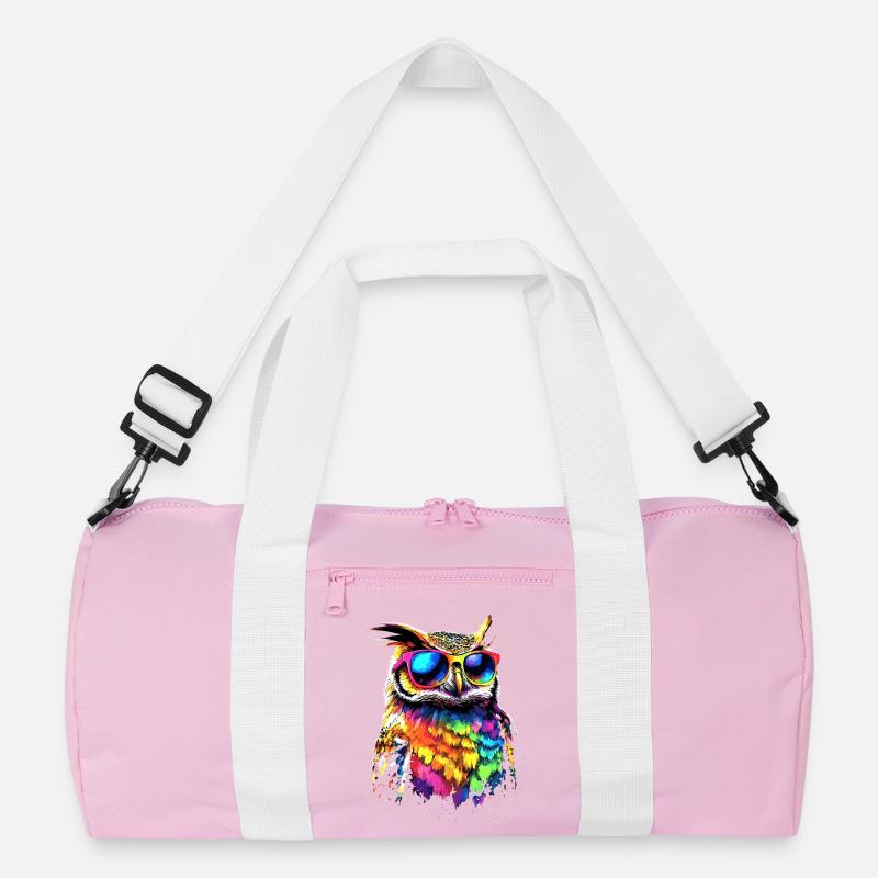 Eule Bunt Regenbogen Farben Kauz Uhu Owl Eulen Recycelte Duffel Bag