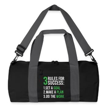 3 rules for success - Recycelte Duffel Bag - Schwarz/Graphitgrau - Vorne