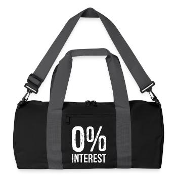0 Interest funny - Recycelte Duffel Bag - Schwarz/Graphitgrau - Vorne