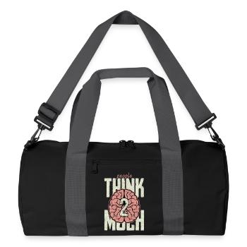 people think 2 much - Recycled Duffel Bag - black/graphite grey - Front