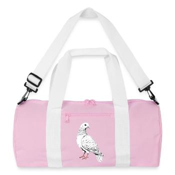 Taube Weiß Stadttaube Ringeltaube Weiße Tauben - Recycelte Duffel Bag - Rosa/Weiß - Vorne