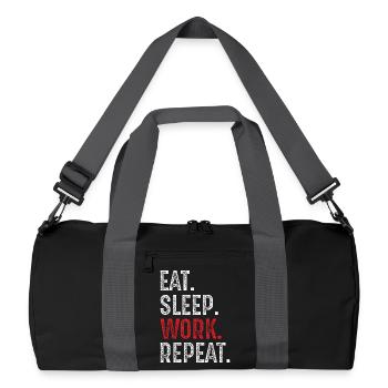 manger, dormir, travailler, répéter - Sac de sport recyclé - noir/gris graphite - Devant