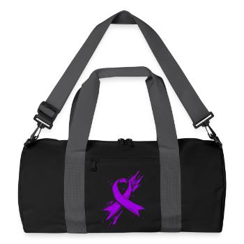 Purple Cancer Awareness Bow Violet - Recycled Duffel Bag - black/graphite grey - Front