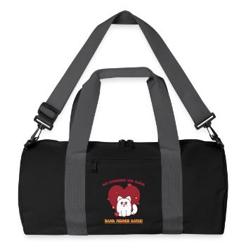 Heart cat with gratitude for you - Recycled Duffel Bag - black/graphite grey - Front