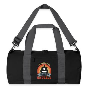 I'd rather play the ukulele - Recycled Duffel Bag - black/graphite grey - Front