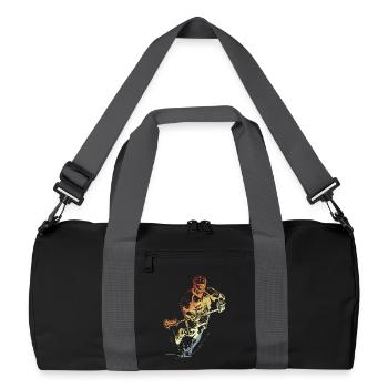 Joueur de crosse vintage - Sac de sport recyclé - noir/gris graphite - Devant