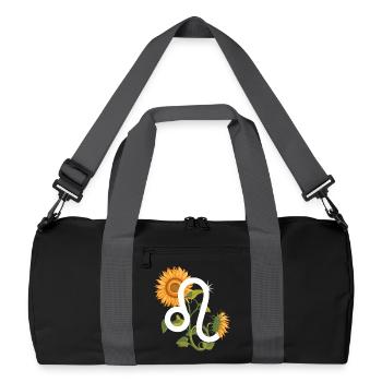 Signe du zodiaque Lion - Tournesol Astrologie Cadeau - Sac de sport recyclé - noir/gris graphite - Devant