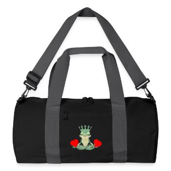Grenouille de la Saint-Valentin Grenouilles Coeur Crapaud Roi - Sac de sport recyclé - noir/gris graphite - Devant