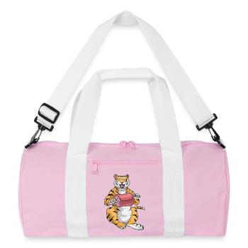 Tiger Fleisch - Recycelte Duffel Bag - Rosa/Weiß - Vorne
