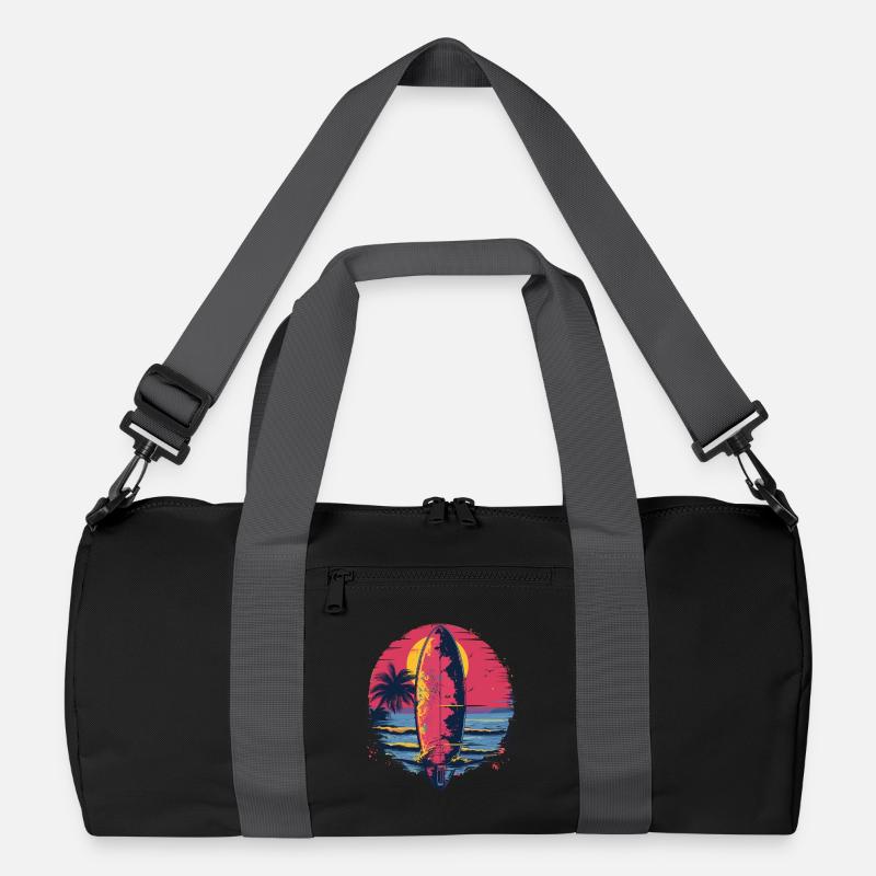 Surfbrett Synthwave Recycelte Duffel Bag