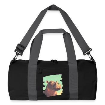 Hippopotamus Retro - Recycled Duffel Bag - black/graphite grey - Front