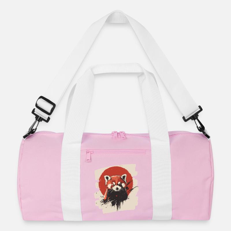 Roter Panda Retro Recycelte Duffel Bag