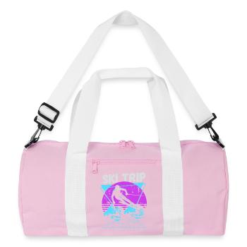 Retro Ski Trip Neon Graphic - Recycled Duffel Bag - pink/white - Front