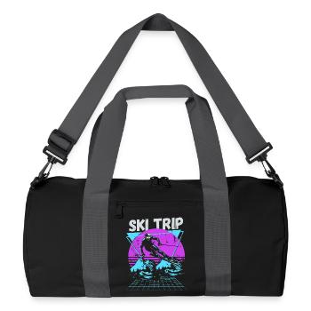 Retro Ski Trip Neon Graphic - Recycled Duffel Bag - black/graphite grey - Front