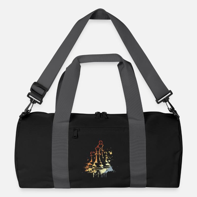 Schachfiguren Graffiti - Recycelte Duffel Bag - Schwarz/Graphitgrau