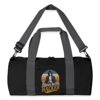 Born to Be Hacker – Informatik Nerd IT - Recycelte Duffel Bag - Schwarz/Graphitgrau - Vorne