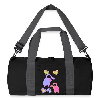 Valentin Cats Cat Heart Hearts Dear Partners - Recycled Duffel Bag - black/graphite grey - Front