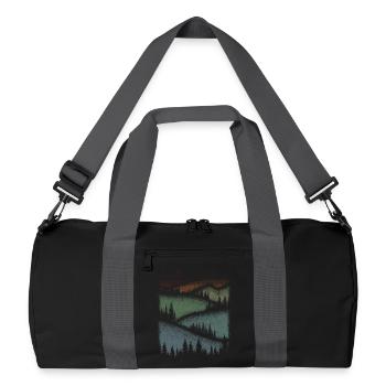 Hiking Nature Mountains Forest Minimalist Gift - Recycled Duffel Bag - black/graphite grey - Front