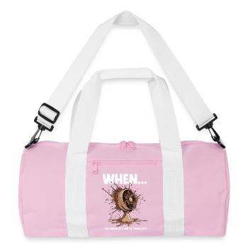 Funny Murphy's Law Meme Disaster Office Colleagues - Recycled Duffel Bag - pink/white - Front