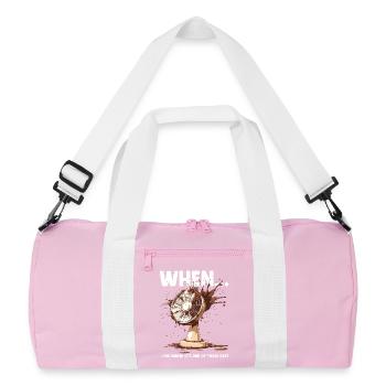 Funny Disaster Office Meme Colleagues Murphy's Law - Recycled Duffel Bag - pink/white - Front