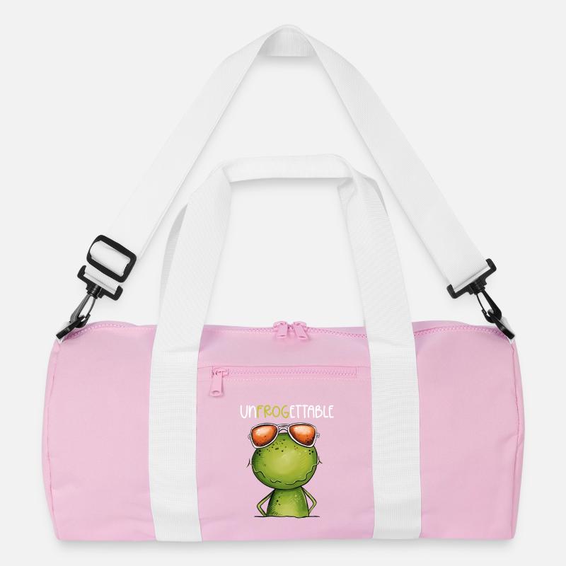 Cool frog with glasses and pun statement Recycled Duffel Bag