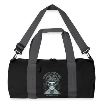 Overworked & Exhausted - Corporate Curse Skull Art - Recycled Duffel Bag - black/graphite grey - Front