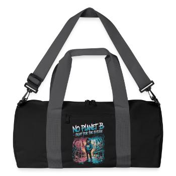 No Planet B – Lutte pour l’avenir - Sac de sport recyclé - noir/gris graphite - Devant