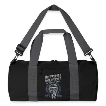 Surmené et sous-estimé***d- Humour squelette d’entreprise - Sac de sport recyclé - noir/gris graphite - Devant