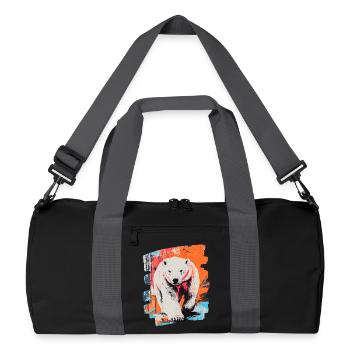 Polar Bear Graffiti Sprayer - Recycled Duffel Bag - black/graphite grey - Front