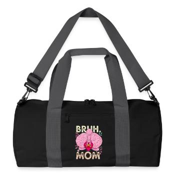 Bruh Mom Orchidee - Recycelte Duffel Bag - Schwarz/Graphitgrau - Vorne