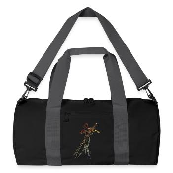 Violinist Lineart Vintage - Recycled Duffel Bag - black/graphite grey - Front