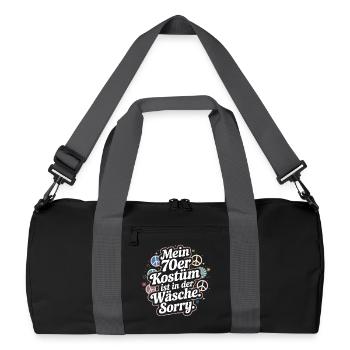 70er Jahre Kostüm Ist In Der Wäsche 70s Party 70er - Recycelte Duffel Bag - Schwarz/Graphitgrau - Vorne
