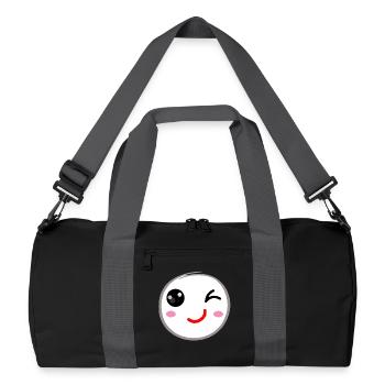 Zwinkerndes Lächeln - Recycelte Duffel Bag - Schwarz/Graphitgrau - Vorne