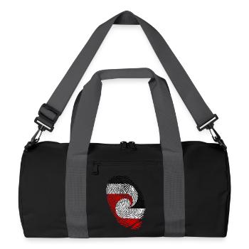 Empreintes digitales du drapeau maori, Nouvelle-Zélande - Sac de sport recyclé - noir/gris graphite - Devant