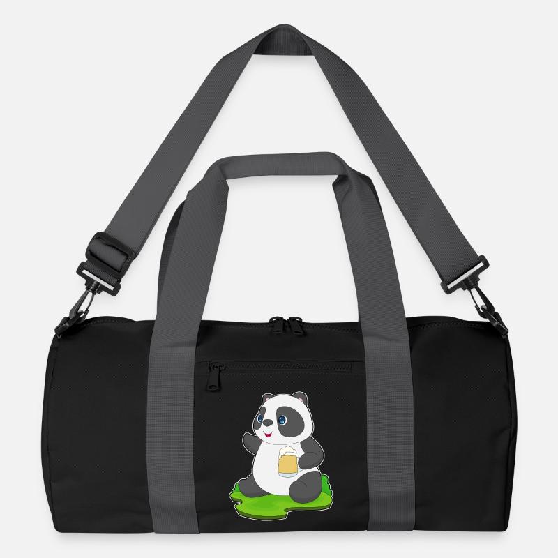 Panda Beer - Recycled Duffel Bag - black/graphite grey