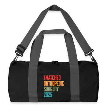 I Matched Orthopedic Surgery 2025 - Recycelte Duffel Bag - Schwarz/Graphitgrau - Vorne