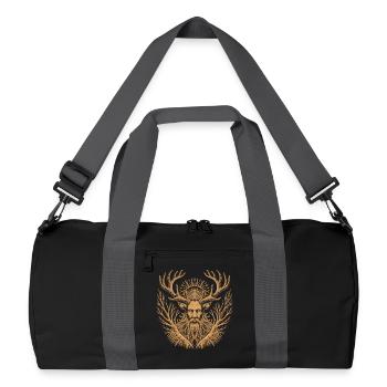 Leshy Waldgeist | Slawische Mythenkunst - Recycelte Duffel Bag - Schwarz/Graphitgrau - Vorne