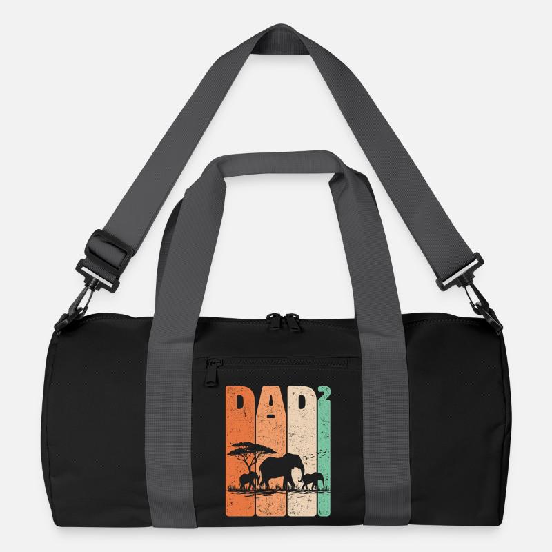 Retro Elephant Design Dad High 2 Dads Gift Recycled Duffel Bag