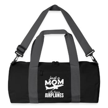 Maman qui adore les avions - Sac de sport recyclé - noir/gris graphite - Devant
