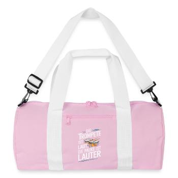 Die Trompete Ist laut die Pauke ist lauter Paukist - Recycelte Duffel Bag - Rosa/Weiß - Vorne