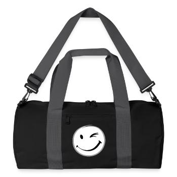 Zwinkerndes Lächeln - Recycelte Duffel Bag - Schwarz/Graphitgrau - Vorne