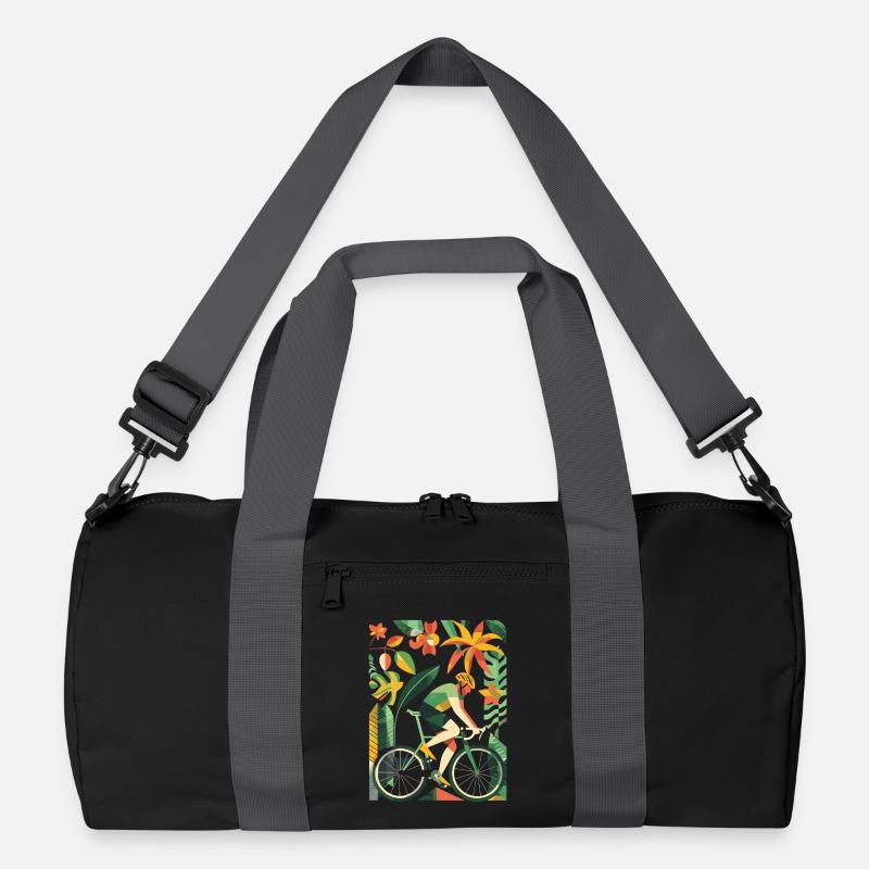Fahrradfahrer Comic Look Recycelte Duffel Bag