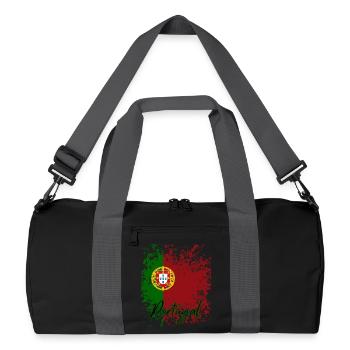 Drapeau du Portugal, fierté portugaise - Sac de sport recyclé - noir/gris graphite - Devant