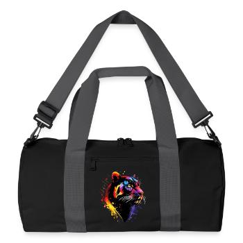 Panther Leopard Raubkatze Süße Großkatze Panter - Recycelte Duffel Bag - Schwarz/Graphitgrau - Vorne